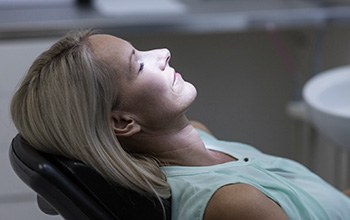 Relaxed woman in dental chair