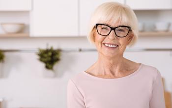 An older woman smiling