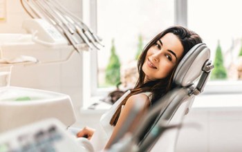 Woman in dental chair