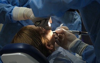 Woman smiling at the dentist