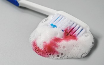 Toothbrush with blood on it