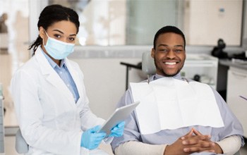 patient smiling after getting nitrous oxide in Rochester  