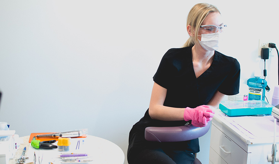 Team member in dental treatment room