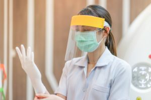 Dentist near Greece dons precautionary PPE in COVID-19