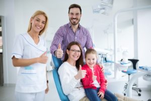 Family visiting their Rochester children's dentist